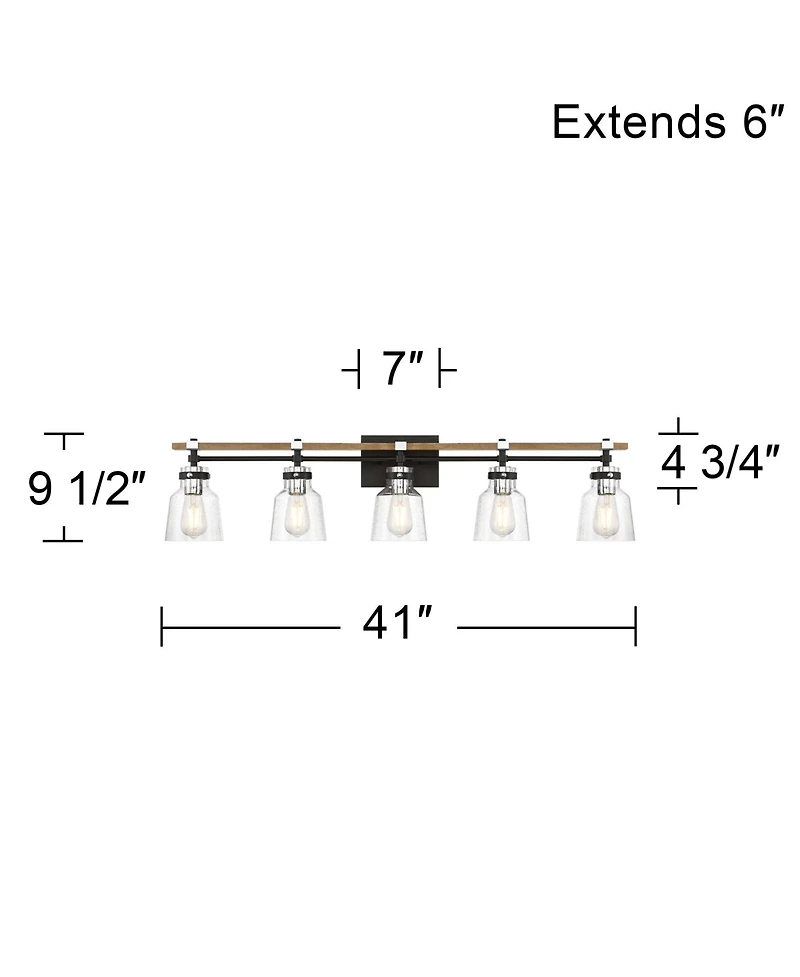 Possini Euro Design Broadway 41" High 5 Light Bathroom Vanity Wall Lamp Light Fixture Mount Over The Sink Mirror