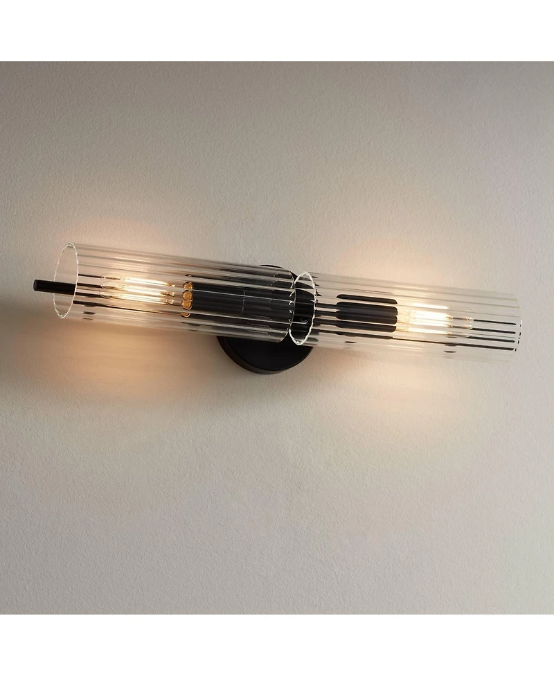 Possini Euro Design Possini Euro Taurus 22"W Matte Fluted Glass 2-Light Bath Light