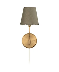 Possini Euro Design Ophelia 9 1/2"H Warm Brass Plug-In Wall Sconce