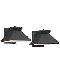 John Timberland Whatley Rustic Industrial Outdoor Wall Light Fixtures Set of 2 Metal Led 6 1/4" for Post Exterior Barn Deck House