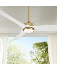 Casa Vieja 60" Casa Montage Soft Brass and Led Ceiling Fan w/ 18" Rod