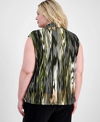Anne Klein Plus Extended-Shoulder Cowlneck Blouse
