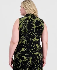 Anne Klein Plus Size Triple Pleat Sleeveless Top