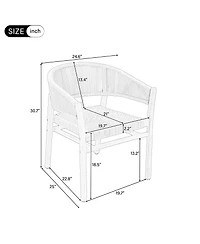 Rainsken Outdoor Accent Chairs Set of 2, Rope-Woven Design Armchair with Curved Backrest and Supportive Seating for Backyard, Porch, Garden