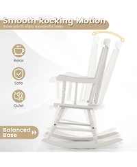 Gymax Wooden Rocking Chair Single Rocker Indoor Garden Patio Yard