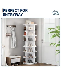 gaomon 7-Tier 360degree Rotating Shoe Rack Tower, Free Standing Spinning Shoe Storage Organizer