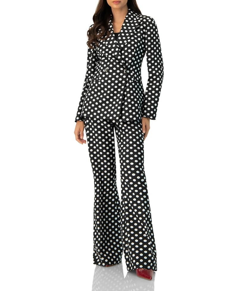 Ivonne Women's Double-Breasted Polka Dot Blazer