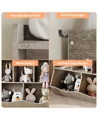 gaomon Wooden Kids Bookshelf and Toy Storage, Children Bookcase with 5 Compartments