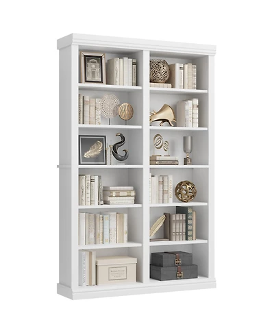 gaomon Tall 6-Tier Double Wide Extra Large Bookshelf with 12 Cubbies