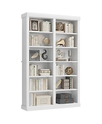 gaomon Tall 6-Tier Double Wide Extra Large Bookshelf with 12 Cubbies