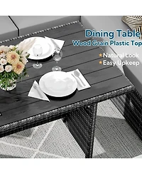 Gaomon 7 piece outdoor patio furniture set with all weather rattan sectional sofa, dining table, and seating for up to 9-ideal for garden or porch.