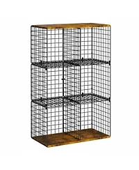 Yigii 6 Cube Wire Closet Organizer Storage Shelf with Woodtop Sturdy Modular for Clothes Books Bedroom Office