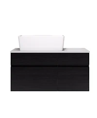 Sillysis Floating Bathroom Vanity with Vessel Ceramic Sink, Soft Close Drawer, Wall Mounted for Small Spaces