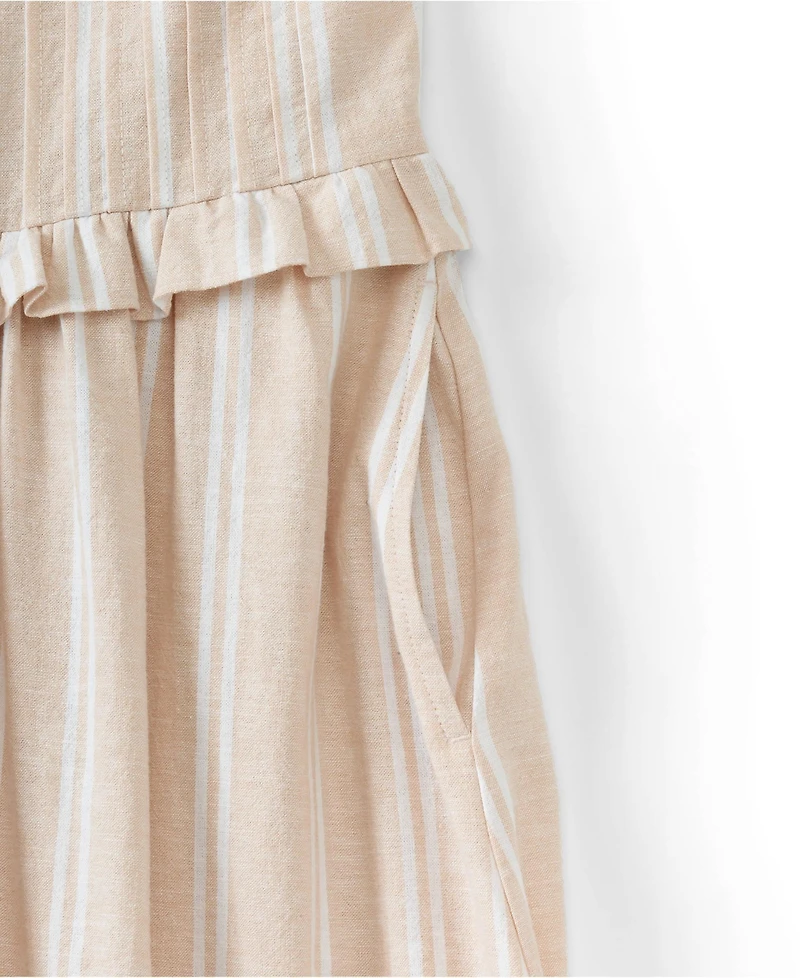 Lands' End Women's Linen Blend Pintuck Tank Midi Dress