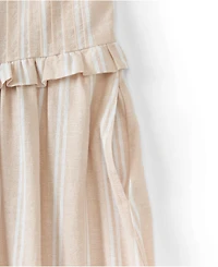 Lands' End Women's Linen Blend Pintuck Tank Midi Dress