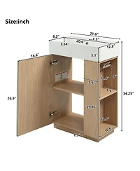 Sillysis Bathroom Vanity with Ceramic Sink, Mdf Cabinet, Soft Close Door and Tissue Holder for Small Spaces