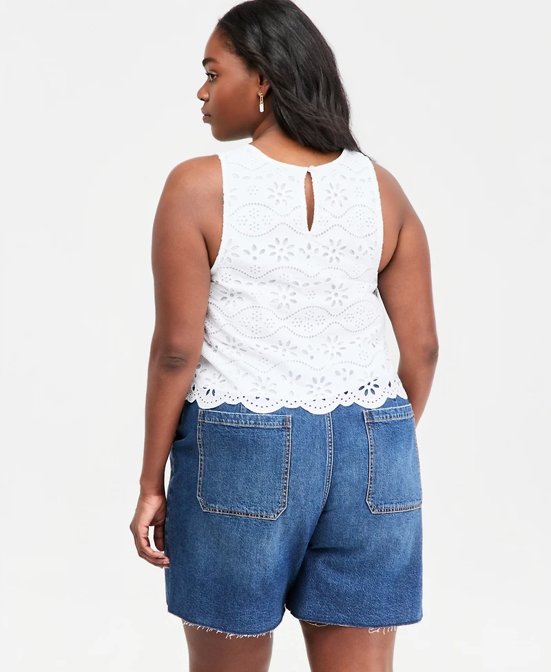 On 34th Women's Cotton Eyelet Sleeveless Top, Macy's Exclusive