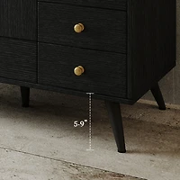 Sillysis 36" Freestanding Bathroom Vanity with Sintered Stone Top, Ceramic Sink, 5 Drawers and Double Door for Modern Bathrooms