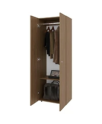 Flynama Armoire 66.9 Inch High 2 Doors 2 Shelves Bedroom Storage Cabinet with Hanging Rod