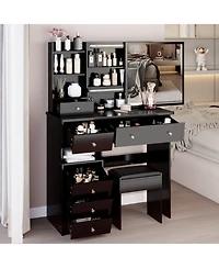 Flynama Farmhouse 4 Drawer Dresser Natural Wood Finish Sturdy Construction for Bedroom Living Room Storage