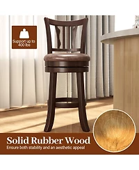 Sugift Counter Height Swivel Bar Stools Set of Two with Wood Frame