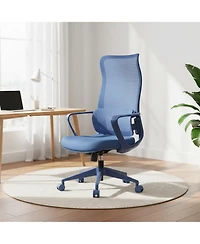 Rainsken Home Office Desk Chair Featuring Breathable Mesh High Back, Adjustable Lumbar Support and Soft Foam Cushion for Study Room