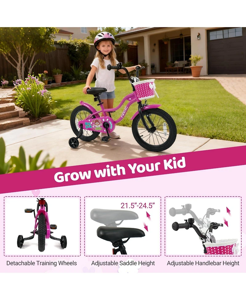 Mecale Inch Kids Bike with Training Wheels