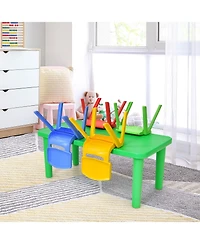 Sugift Kids Plastic Table and Four Chairs Set for Playroom