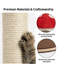 Zeus and Ruta Mushroom Cat Tree with Large Condo Platform Ladder Plush Scratching Posts for Indoor Cats Modern Pet Furniture