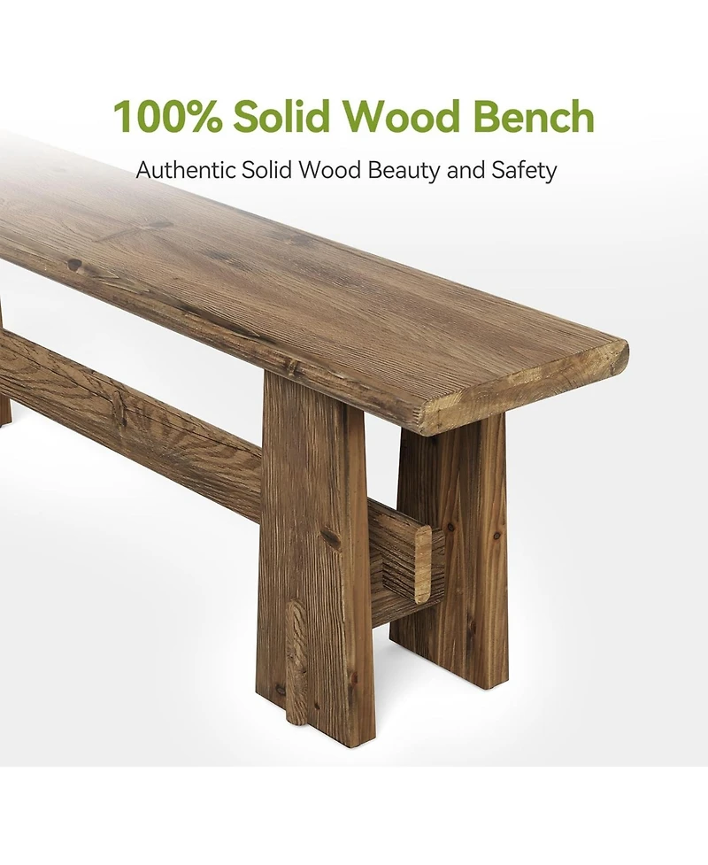 Tribesigns 59" Solid Wood Bench, Farmhouse Entryway Bench, Long Retro Bench for End of Bed, Dining Room