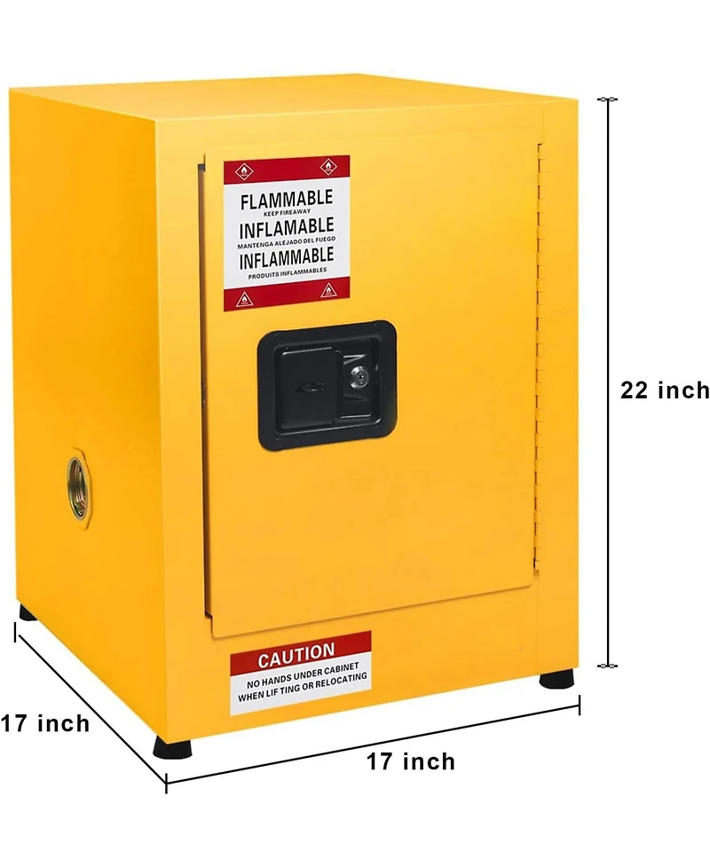 gaomon Flammable Cabinet, Safety Cabinet 17" x 17" x 22", Fireproof, Leakproof, Hazardous Storage Cabinet for Industry, Company and Home