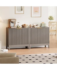 gaomon 31.5" Fluted Cabinet with 2 Doors, Sideboard Buffet, Modern Storage Adjustable Shelf, Multifunctional Accent Credenza Console