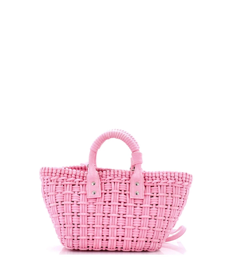 Pre-Owned Balenciaga Xs Bistro Panier Bag Woven Denim