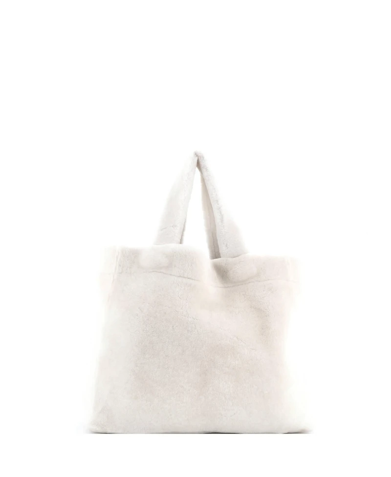 Pre-Owned Prada Medium Logo Tote Shearling