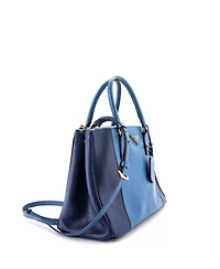 Pre-Owned Prada Medium Bicolor Double Zip Lux Tote Saffiano Leather