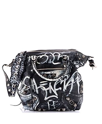 Pre-Owned Balenciaga Medium Le Cagole Graffiti Men Tote Leather