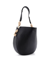 Pre-Owned Prada Tambour Shoulder Bag Leather with Rope Detail