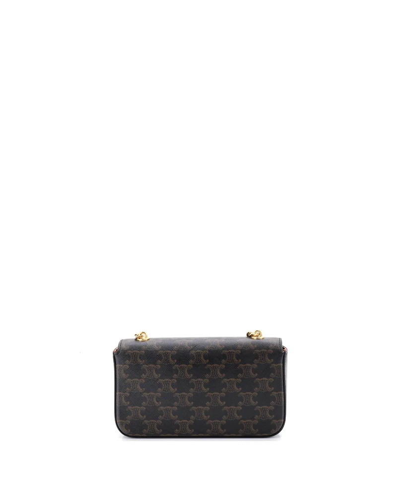 Pre-Owned Celine Small Triomphe Chain Shoulder Bag Triomphe Coated Canvas