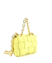Pre-Owned Bottega Veneta Cassette Chain Crossbody Bag Padded Maxi Intrecciato Suede