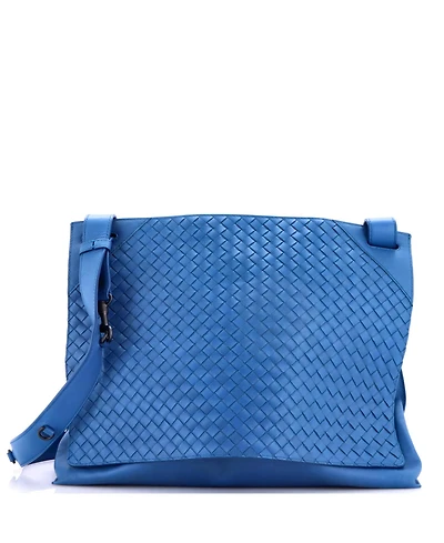 Pre-Owned Bottega Veneta Large Square Panelled Messenger Bag Intrecciato Nappa