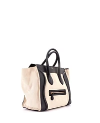 Pre-Owned Celine Mini Luggage Bag Canvas and Leather