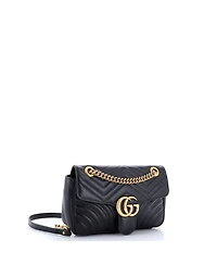 Pre-Owned Gucci Small Gg Marmont Flap Bag Matelasse Leather