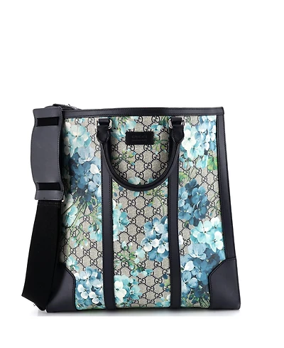 Pre-Owned Gucci Tall Convertible Tote Blooms Print Gg Coated Canvas