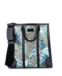 Pre-Owned Gucci Tall Convertible Tote Blooms Print Gg Coated Canvas
