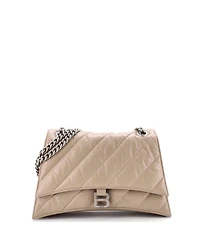 Pre-Owned Balenciaga Medium Crush Chain Flap Bag Quilted Crushed Calfskin