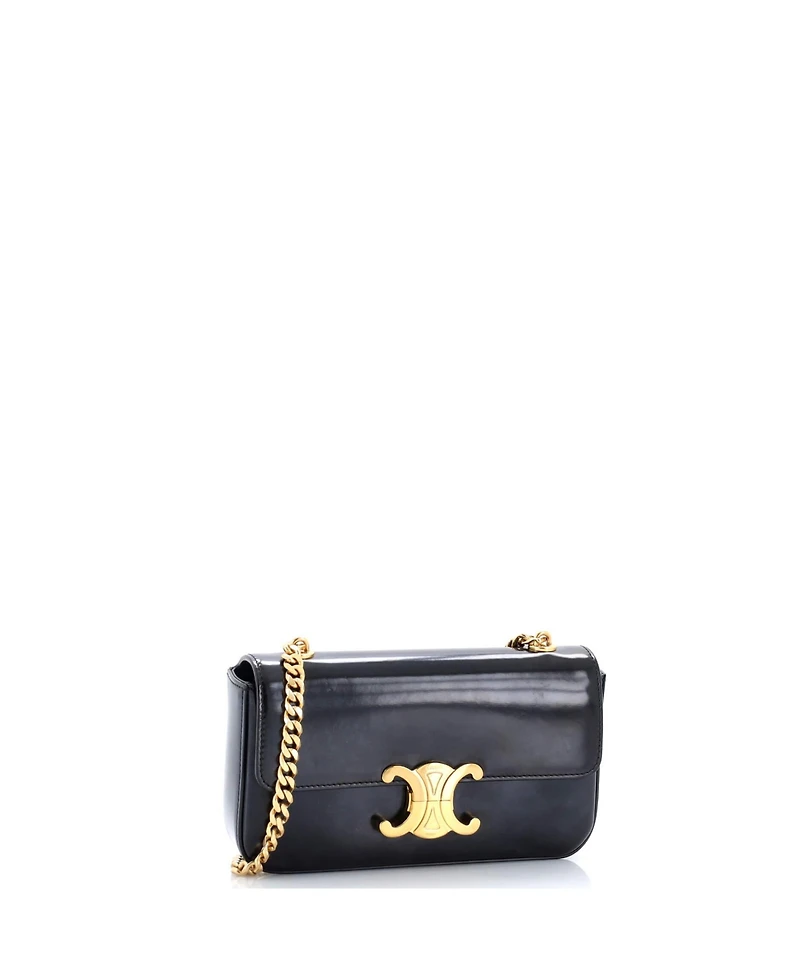 Pre-Owned Celine Small Triomphe Chain Shoulder Bag Leather