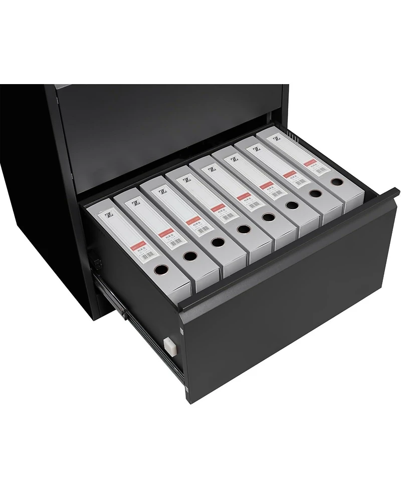 gaomon 3 Drawer Lateral File Cabinet, Heavy Duty Metal Filing Cabinet with Locks for Home Office, Black Cabinets Business Card Holder