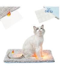 Aronkl 2 in 1 Self Warming Cooling Pet Mat Machine Washable Portable for Cats Dogs All Seasons