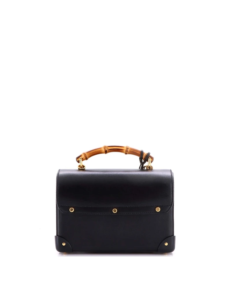 Pre-Owned Gucci Small Padlock Bamboo Shoulder Bag Leather