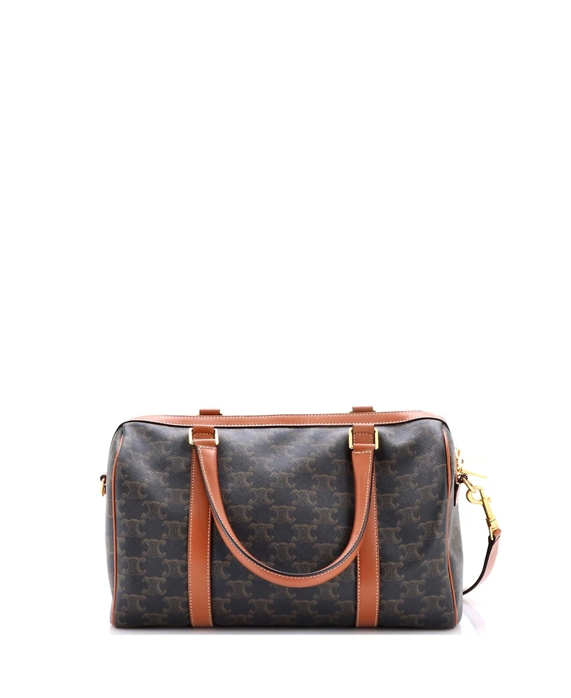 Pre-Owned Celine Medium Boston Bag Triomphe Coated Canvas